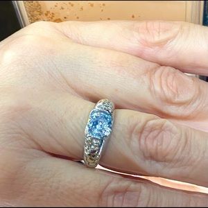 925 Silver Ring w/White Sapphire Stones